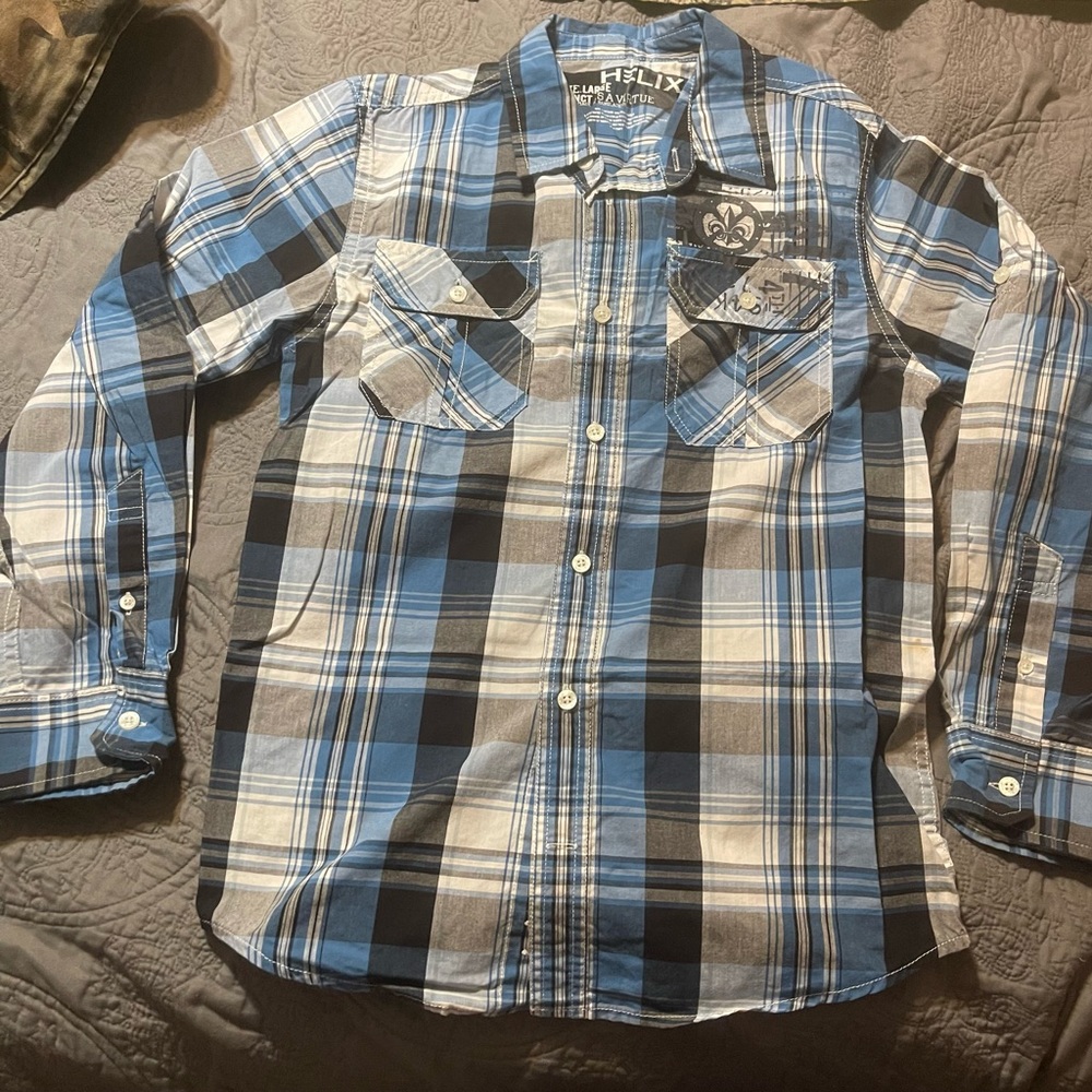 Boys long sleeve button up by Helix